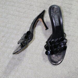 Classiques Entier Womens Sz 9.5M Black Patent Dot 3" Kitten Heels